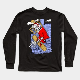 Skull Skateboard Long Sleeve T-Shirt